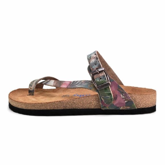 Goby Shoes - Genuine Leather Floral Flip-Flop - Picture 3 of 5